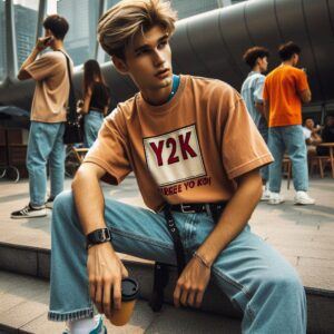 A vibrant display of Y2K fashion revival featuring bold colors