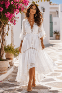 White boho dress styling tips for summer